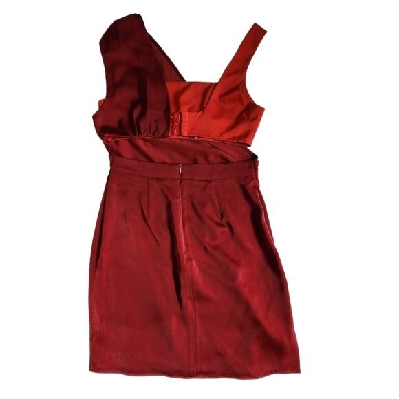 4SI3NNA Rust Burgundy CHAYANNE Color Block Sleeveless Mini Dress Sz S - Picture 2 of 12